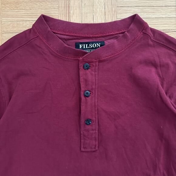 Filson henley double cloth pullover shirt Size Medium Maroon - Picture 4 of 8